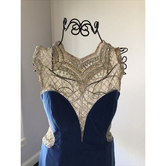 Cinderella Divine PROM EVENING BALL GOWN DRESS  Royal BLUE Sequin Sz 6 - Picture 11 of 13